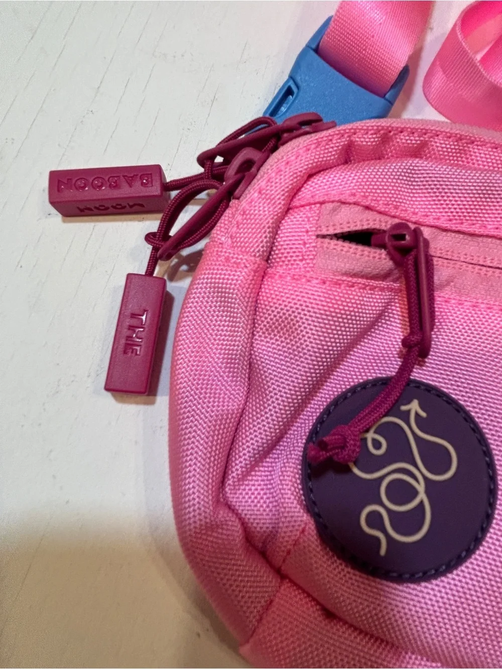 Baboon To The Moon Pink Crossbody Belt Bag Fanny Pack Travel Festival Bag